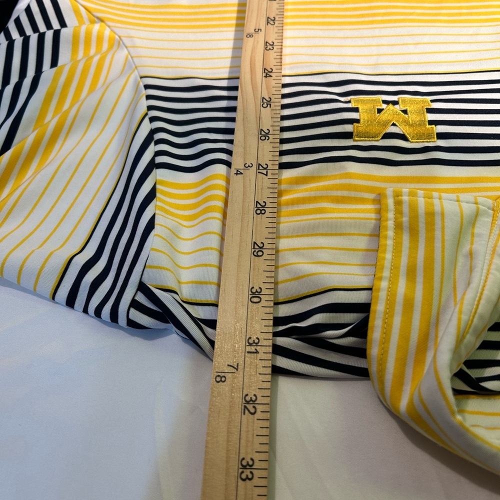 Michigan Wolverines Columbia GolfMen's Striped Polo Shirt Blue And Gold. Size 2x - Picture 5 of 6